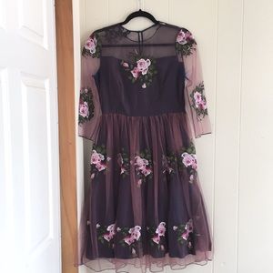 Worn Once! Cherished Rose Embroidered Mesh Dress